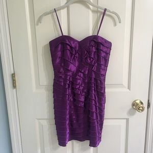 Strapless ruffle cocktail dress